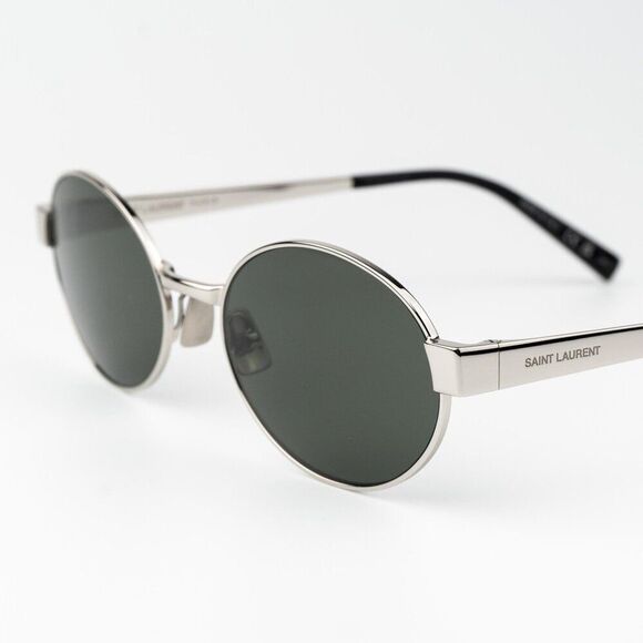 Saint Laurent Women Sunglasses Silver Grey Oval SL692 002 BRAND NEW main image 2